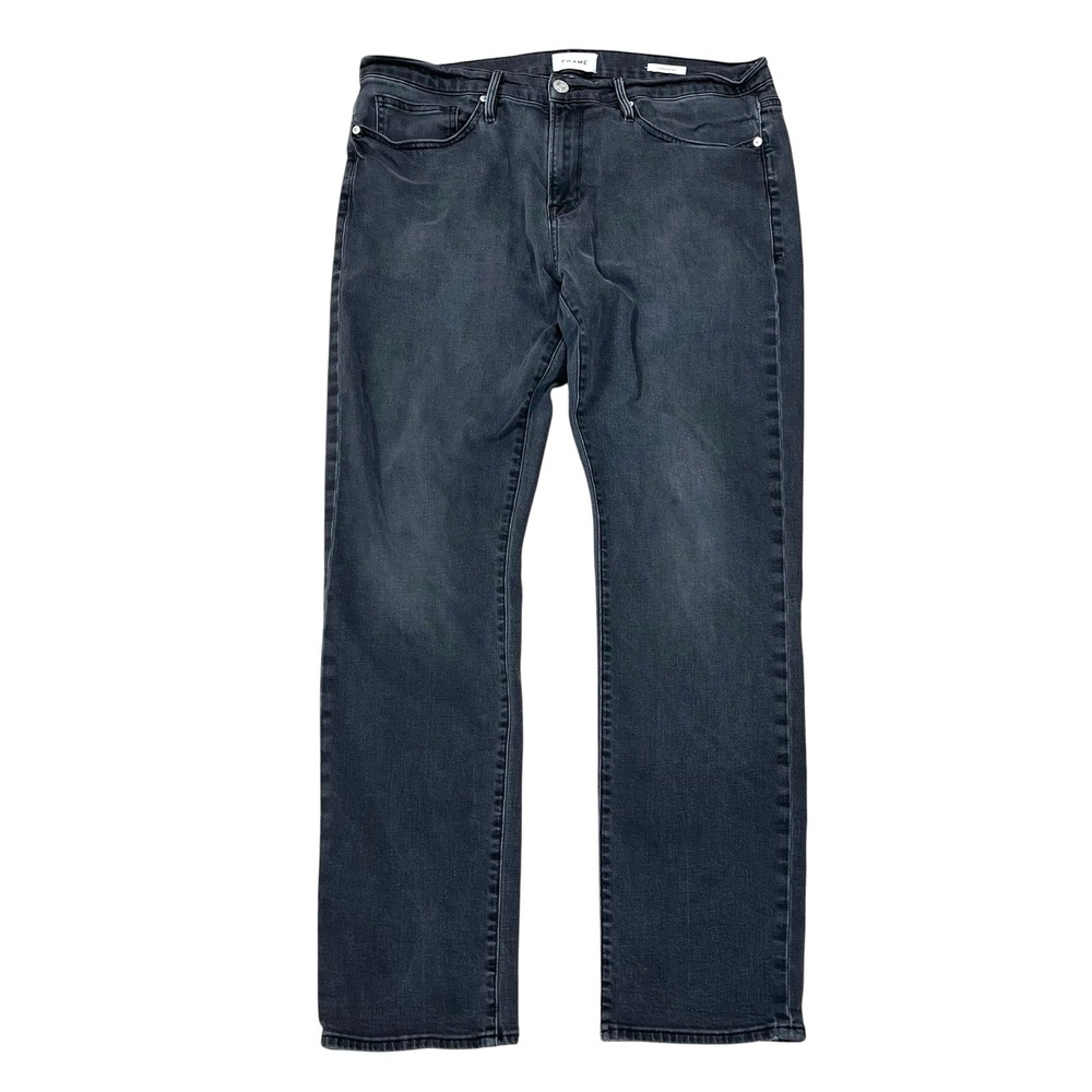 FRAME L'Homme Slim Jeans Mens 36x33 Galaxy Gray Faded Stretch Denim Heady Urban
